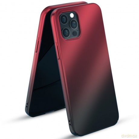 Kingxbar Aurora Series etui hard case do iPhone 12 Pro Max czarno-czerwony