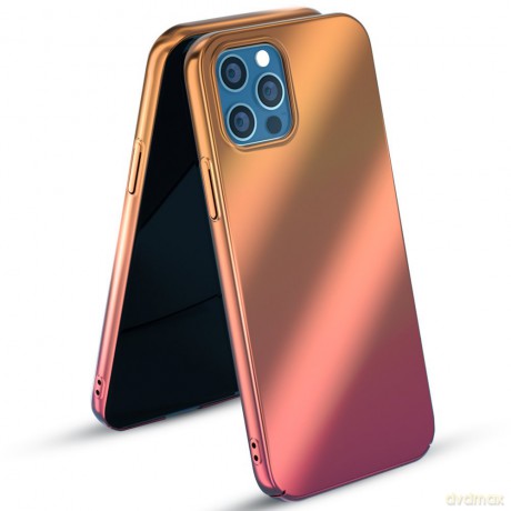 Kingxbar Aurora Series etui hard case do iPhone 12 Pro Max czerwono-pomarańczowy