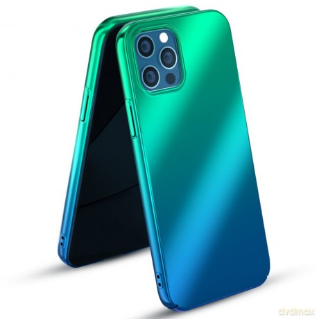 Kingxbar Aurora Series etui hard case do iPhone 12 Pro Max niebieskozielony