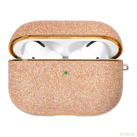 Kingxbar Bling błyszczące brokatowe etui pudełko pudełeczko na słuchawki AirPods Pro złoty