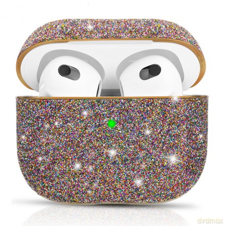 Kingxbar Bling Pods Case etui do AirPods 3 brokatowa obudowa pokrowiec na słuchawki fioletowy