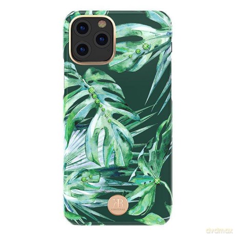 Kingxbar Blossom etui ozdobione oryginalnymi Kryształami Swarovskiego iPhone 11 Pro Max wielokolorowy (Leaf)