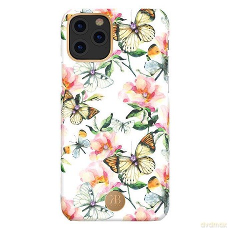 Kingxbar Blossom etui ozdobione oryginalnymi Kryształami Swarovskiego iPhone 11 Pro Max wielokolorowy (Peach Flower)