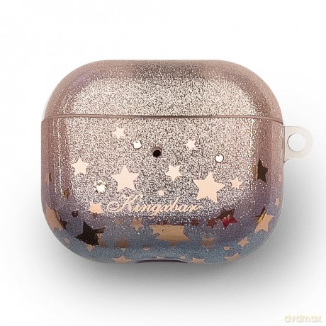 Kingxbar Charm Pods Case etui do AirPods 3 z kryształami Swarovskiego obudowa pokrowiec na słuchawki pomarańczowy