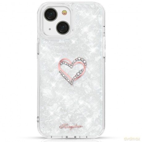 Kingxbar Epoxy Series etui z Kryształami Swarovskiego iPhone 13 biały