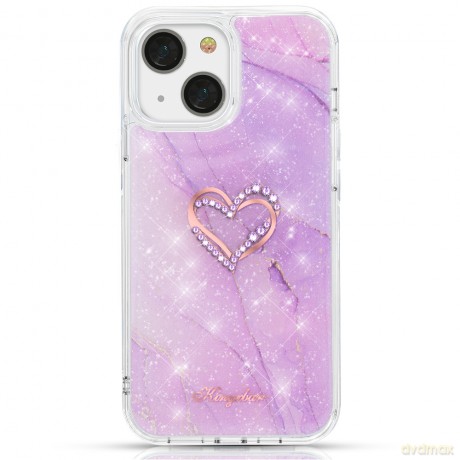 Kingxbar Epoxy Series etui z Kryształami Swarovskiego iPhone 13 marmurowy