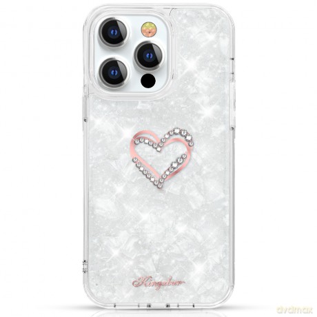 Kingxbar Epoxy Series etui z Kryształami Swarovskiego iPhone 13 Pro Max biały