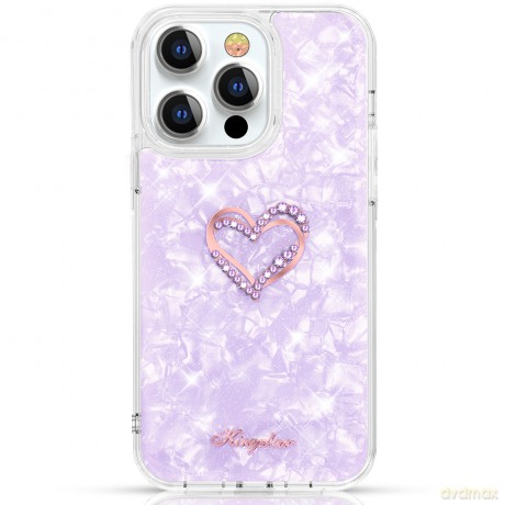 Kingxbar Epoxy Series etui z Kryształami Swarovskiego iPhone 13 Pro Max fioletowy