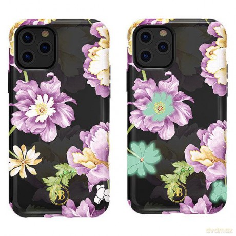 Kingxbar Forest świecące w ciemności etui ozdobione oryginalnymi Kryształami Swarovskiego iPhone 11 Pro Max fioletowy