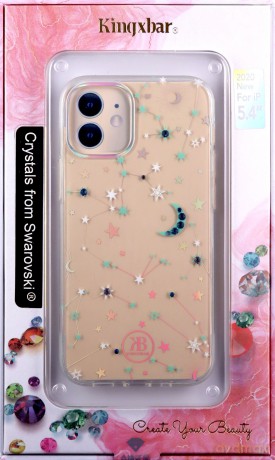 Kingxbar Lucky Series etui ozdobione oryginalnymi Kryształami Swarovskiego iPhone 12 mini przezroczysty (Zodiac)