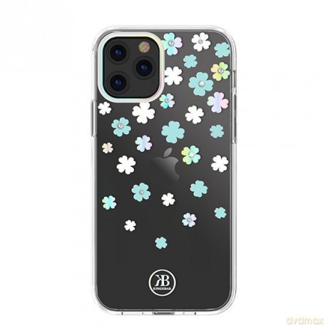 Kingxbar Lucky Series etui ozdobione oryginalnymi Kryształami Swarovskiego iPhone 12 Pro Max przezroczysty (Clover)