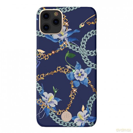 Kingxbar Luxury Series etui ozdobione oryginalnymi Kryształami Swarovskiego iPhone 11 Pro Max niebieski
