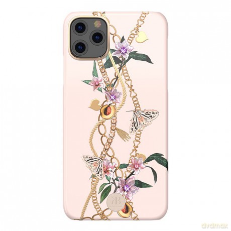 Kingxbar Luxury Series etui ozdobione oryginalnymi Kryształami Swarovskiego iPhone 11 Pro Max różowy
