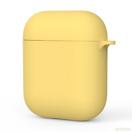 Kingxbar Macarons Series silikonowe etui pudełko na słuchawki AirPods 2 / AirPods 1 żółty
