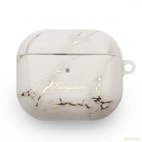Kingxbar Marble Pods Case etui do AirPods 3 marmurowa obudowa pokrowiec na słuchawki biały