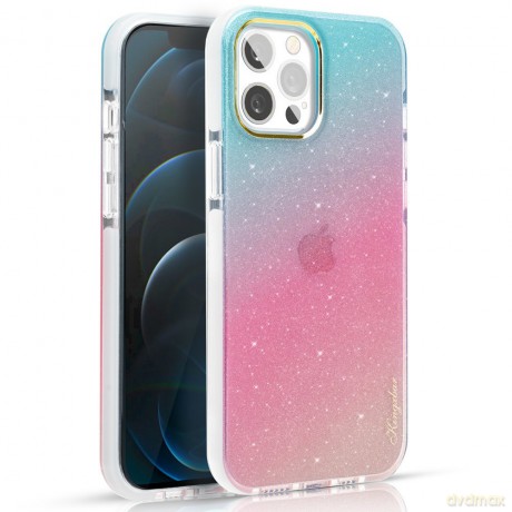 Kingxbar Ombre Series kolorowe brokatowe etui do iPhone 13 niebieskoróżowy