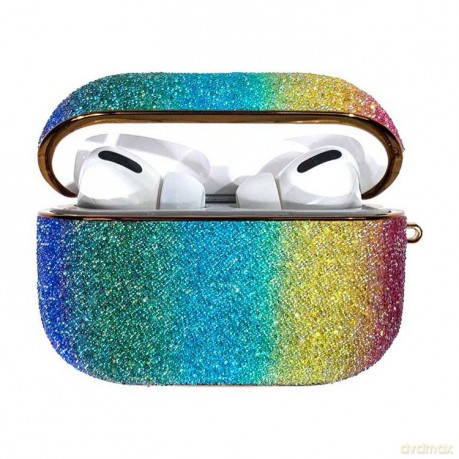 Kingxbar Rainbow błyszczące brokatowe etui pudełko pudełeczko na słuchawki AirPods Pro wielokolorowy