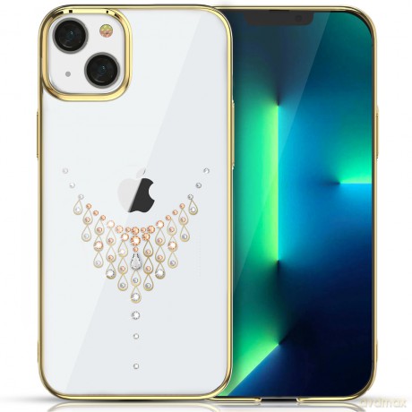 Kingxbar Sky Series luksusowe etui z Kryształami Swarovskiego na iPhone 13 Pro Max złoty (Dew)