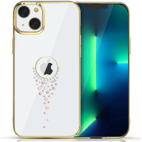 Kingxbar Sky Series luksusowe etui z Kryształami Swarovskiego na iPhone 13 Pro złoty (Teardrop)