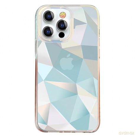 Kingxbar Streamer Series luksusowe eleganckie etui na iPhone 13 Pro Max niebieski (Lattice)
