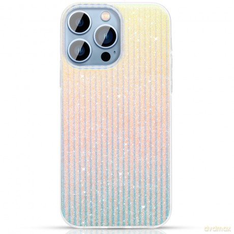 Kingxbar Travel Series luksusowe eleganckie etui na iPhone 13 Pro Max niebiesko-pomarańczowy (Clouds)