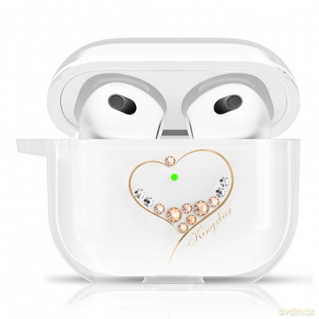 Kingxbar Wish Pods Case etui do AirPods 3 z kryształami Swarovskiego obudowa pokrowiec na słuchawki złoty
