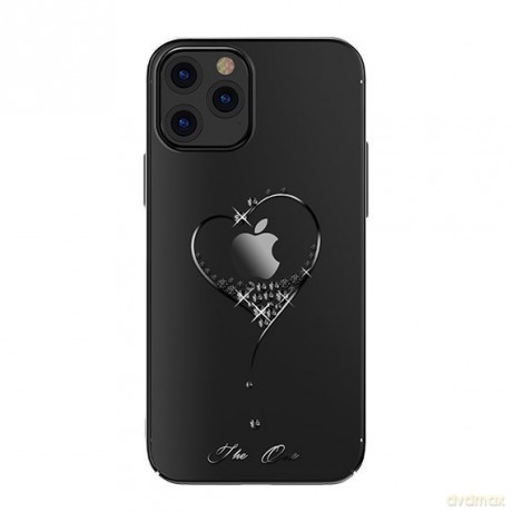 Kingxbar Wish Series etui ozdobione oryginalnymi Kryształami Swarovskiego iPhone 12 Pro Max czarny