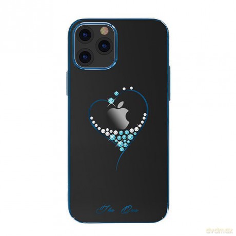 Kingxbar Wish Series etui ozdobione oryginalnymi Kryształami Swarovskiego iPhone 12 Pro Max niebieski