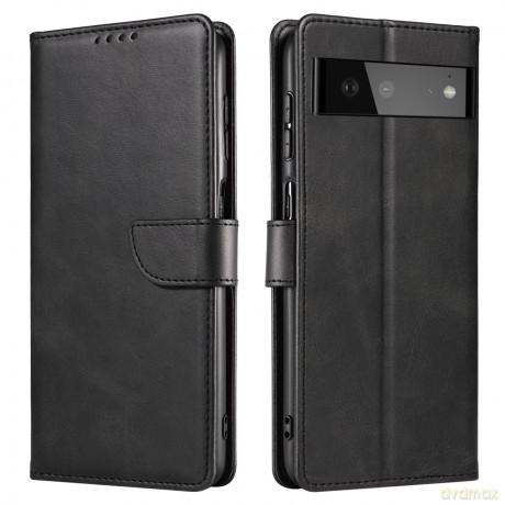 Magnet Case elegancki futerał etui pokrowiec z klapką i funkcją podstawki Google Pixel 6 czarny