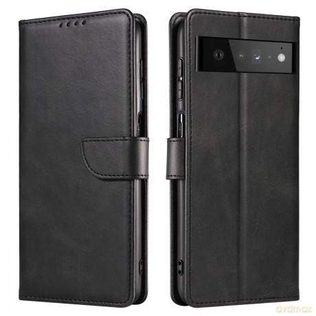 Magnet Case elegancki futerał etui pokrowiec z klapką i funkcją podstawki Google Pixel 6 Pro czarny