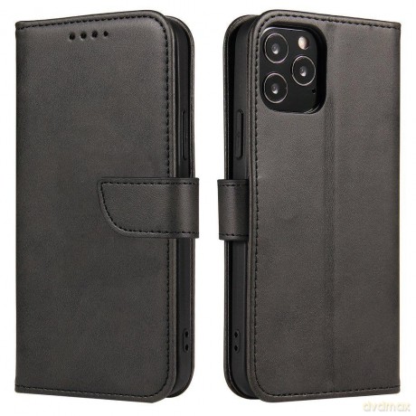 Magnet Case elegancki futerał etui pokrowiec z klapką i funkcją podstawki Huawei P40 Lite E czarny
