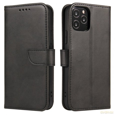 Magnet Case elegancki futerał etui pokrowiec z klapką i funkcją podstawki iPhone 12 Pro Max czarny