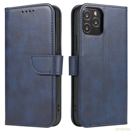 Magnet Case elegancki futerał etui pokrowiec z klapką i funkcją podstawki iPhone 12 Pro Max niebieski