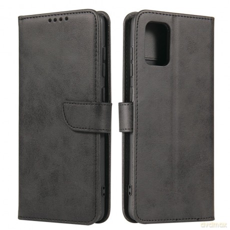 Magnet Case elegancki futerał etui pokrowiec z klapką i funkcją podstawki Samsung Galaxy A71 5G czarny