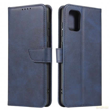 Magnet Case elegancki futerał etui pokrowiec z klapką i funkcją podstawki Samsung Galaxy A71 5G niebieski