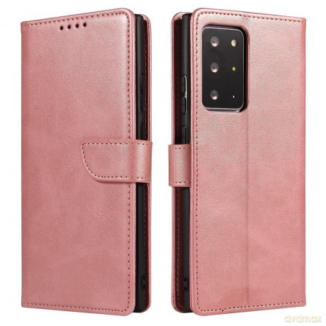 Magnet Case elegancki futerał etui pokrowiec z klapką i funkcją podstawki Samsung Galaxy Note 20 Ultra różowy