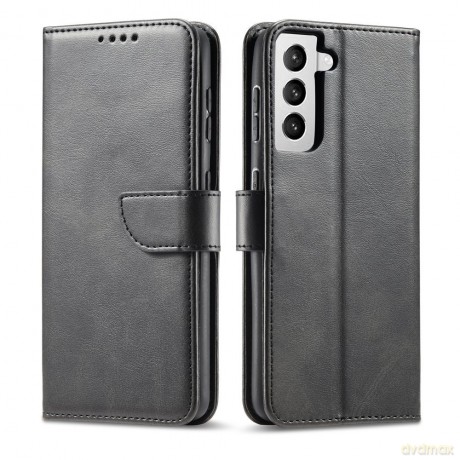 Magnet Case elegancki futerał etui pokrowiec z klapką i funkcją podstawki Samsung Galaxy S21 FE czarny