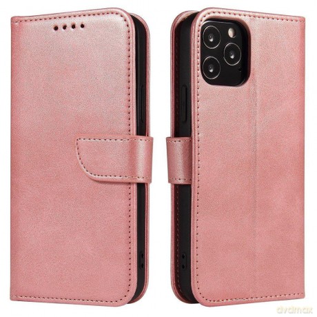 Magnet Case elegancki futerał etui pokrowiec z klapką i funkcją podstawki Xiaomi Redmi Note 10 Pro różowy