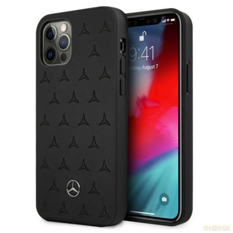 Mercedes MEHCP12MPSQBK iPhone 12/12 Pro 6,1" czarny/black hardcase Leather Stars Pattern
