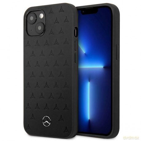 Mercedes MEHCP13MPSQBK iPhone 13 6,1" czarny/black hardcase Leather Stars Pattern