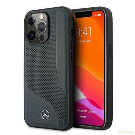 Mercedes MEHCP13XCDONA iPhone 13 Pro Max 6,7" granatowy/navy hardcase Leather Perforated Area