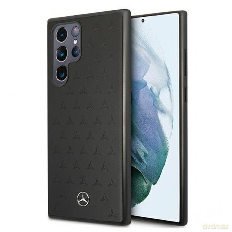 Mercedes MEHCS22LPSQBK S22 Ultra S908 czarny/black hardcase Leather Stars Pattern