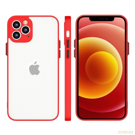 Milky Case silikonowe elastyczne półprzezroczyste etui do iPhone 11 Pro czerwony