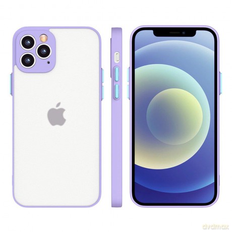 Milky Case silikonowe elastyczne półprzezroczyste etui do iPhone 12 fioletowy