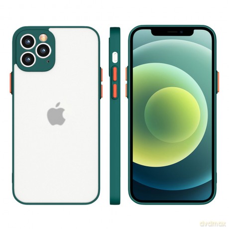 Milky Case silikonowe elastyczne półprzezroczyste etui do iPhone 12 Pro Max ciemnozielony