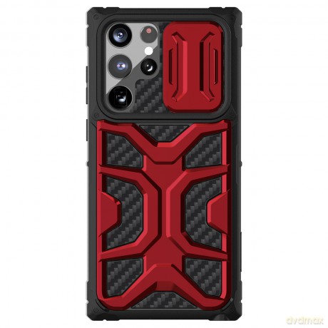 Nillkin Adventruer Case etui do Samsung Galaxy S22 Ultra pancerny pokrowiec z osłoną na aparat czerwony