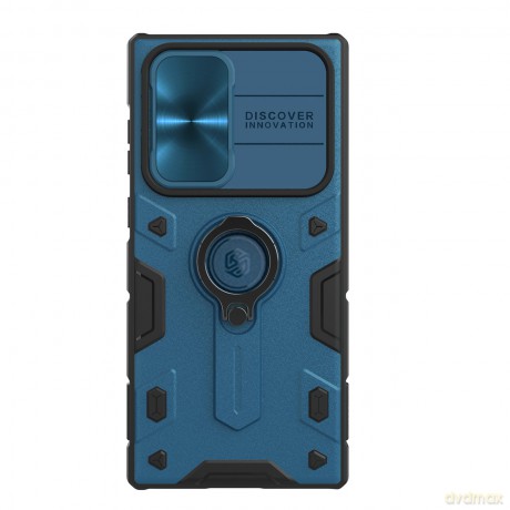 Nillkin CamShield Armor Case etui do Samsung Galaxy S22 Ultra pancerny pokrowiec obudowa podstawka ring holder niebieski