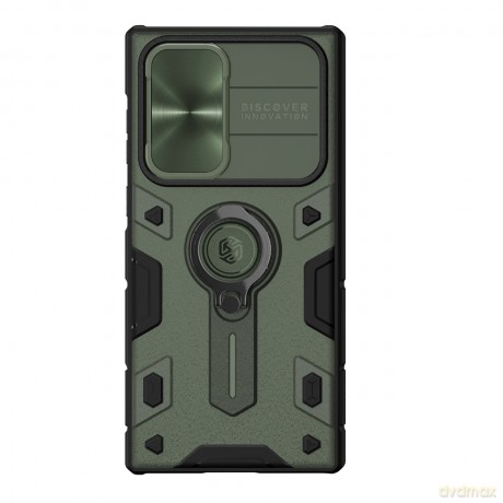 Nillkin CamShield Armor Case etui do Samsung Galaxy S22 Ultra pancerny pokrowiec obudowa podstawka ring holder zielony