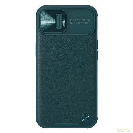 Nillkin CamShield Leather Case etui do iPhone 13 pokrowiec z osłoną na aparat zielony