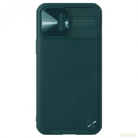 Nillkin CamShield Leather Case etui do iPhone 13 Pro pokrowiec z osłoną na aparat zielony
